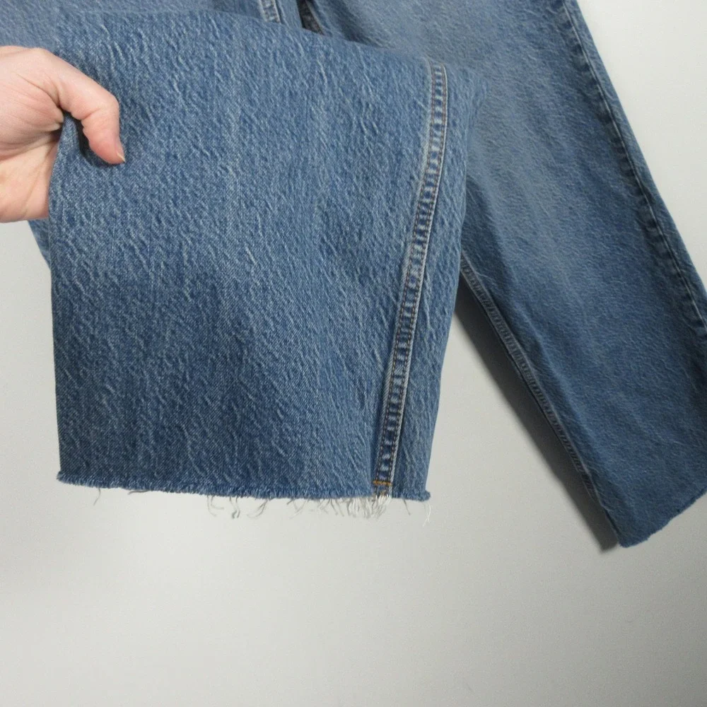 Abercrombie & Fitch The Loose High Rise Women's Blue Denim Jeans Size 26 2 - Picture 4 of 11